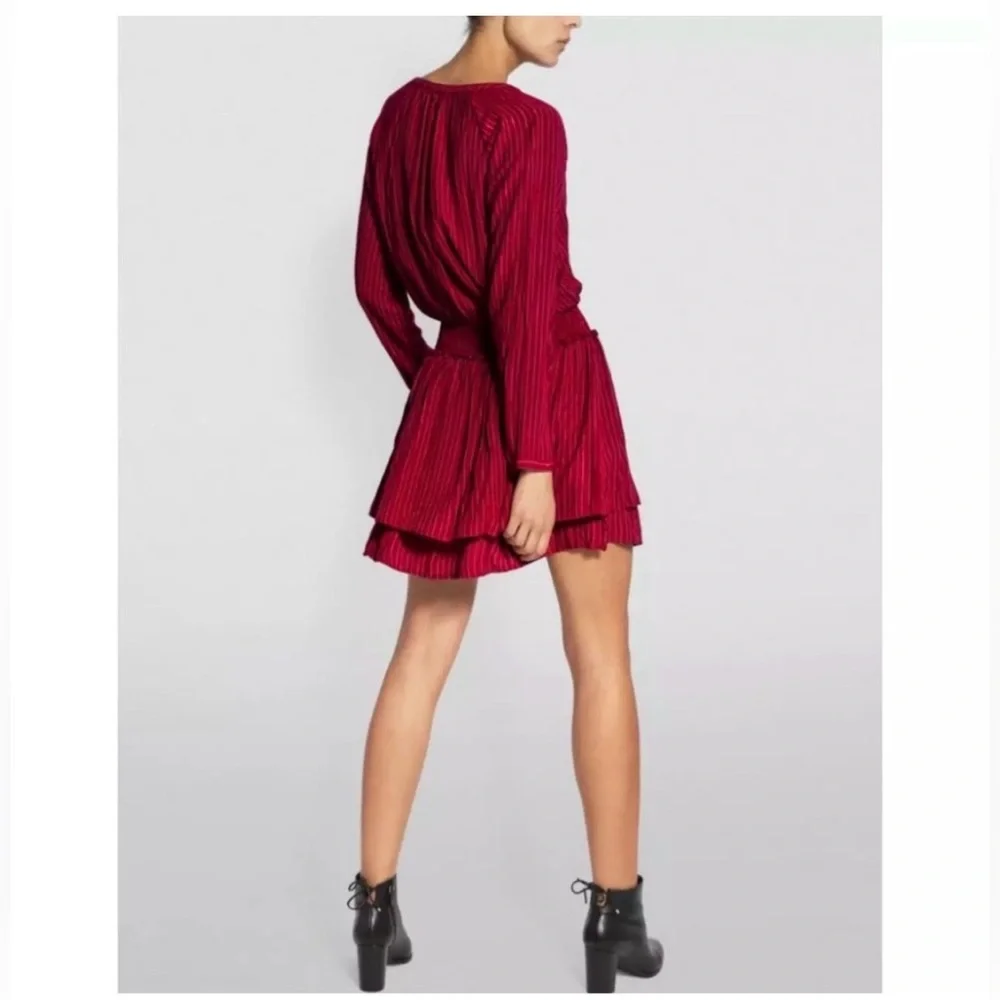 RAILS Jasmine Messina
Stripe Metallic LS Smocked
Waist Red Dress size XS - Picture 4 of 13